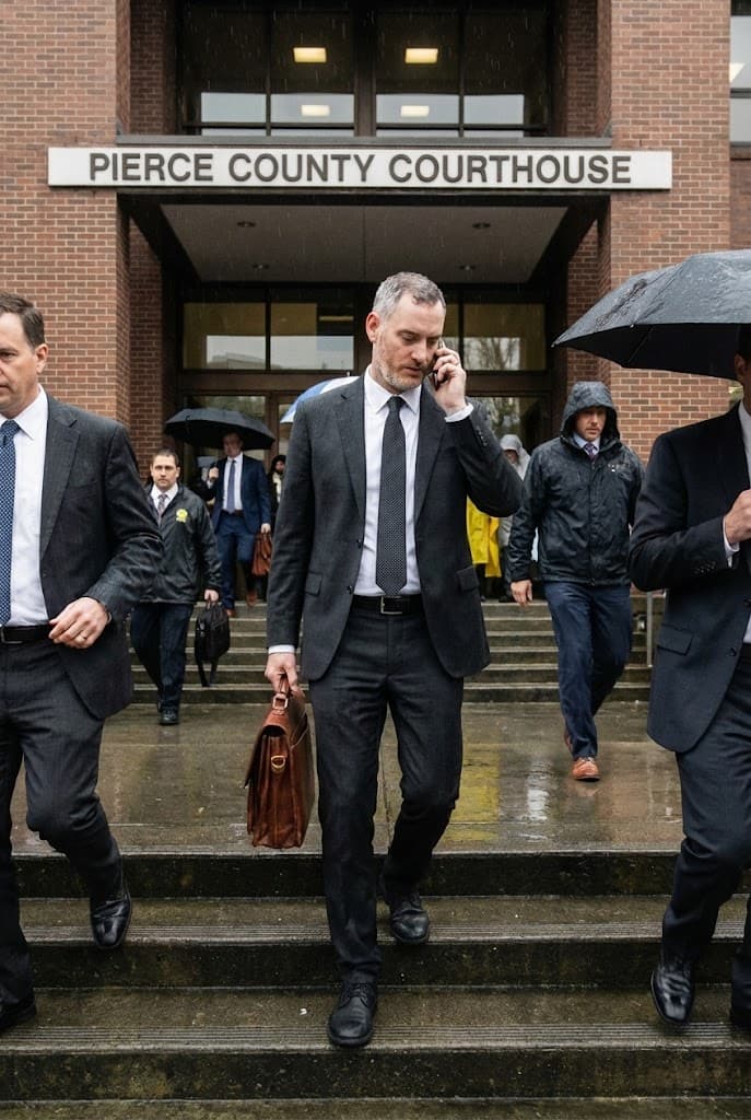 Sebastian Miller outside Pierce County Courthouse